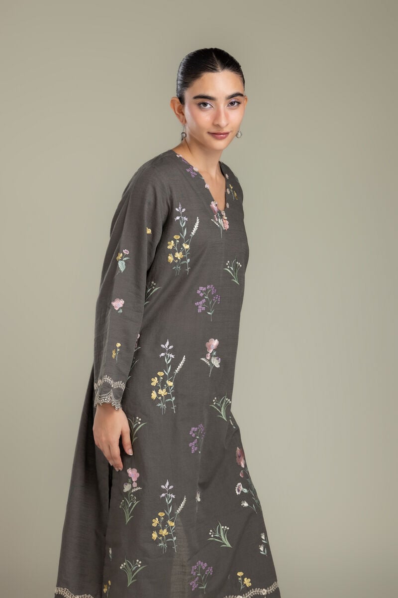 Embroidered | Light Khaddar | Fabrics 2 Piece | Top and Bottom | null