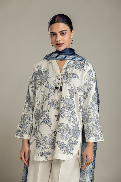 Embroidered | Raw Silk | Floral Silk Kurta | USD 70.00