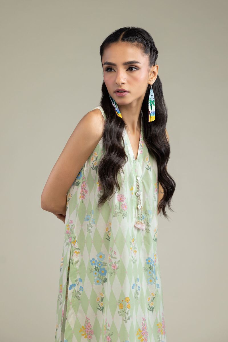 Printed | Cambric | Sleeveless Floral Kurta | USD 24.50
