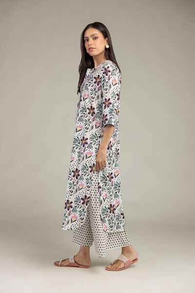 Printed | Cambric | White Printed Pants | USD 30.00