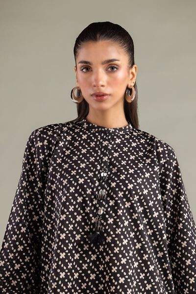 Printed | Cambric | Geometric Band Collar Kurta | USD 30.00