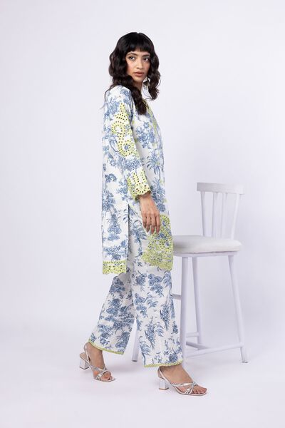 Embroidered | Crosshatch Raw Silk | Pants | USD 20.00