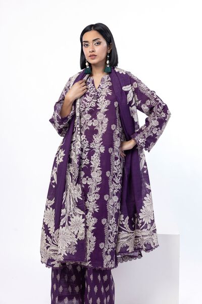 Printed | Textured Cotton | Tailored 3 Piece | USD 45.00