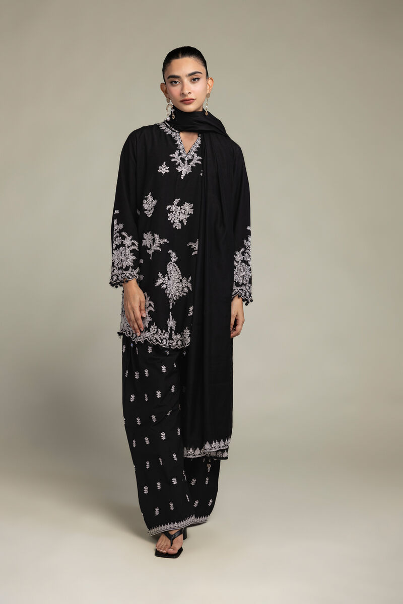 Cotton Net | Cotton Black Dupatta | USD 30.00