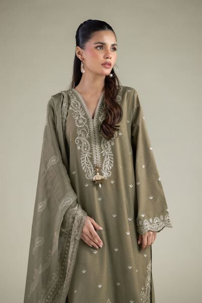 Embroidered | Cotton Dobby | Tailored 3-Piece Outfit | USD 80.00