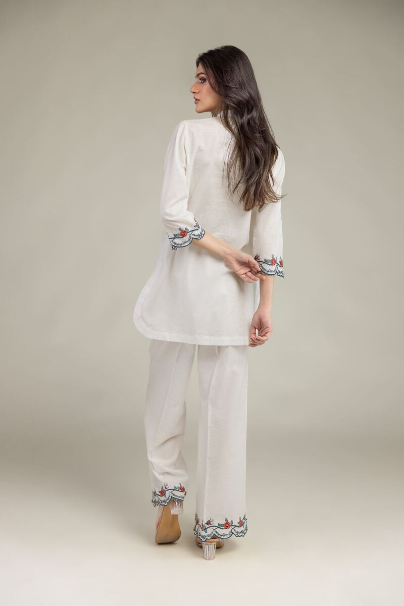 Embroidered | Cotton Dobby | Short Floral Kurta | USD 35.00