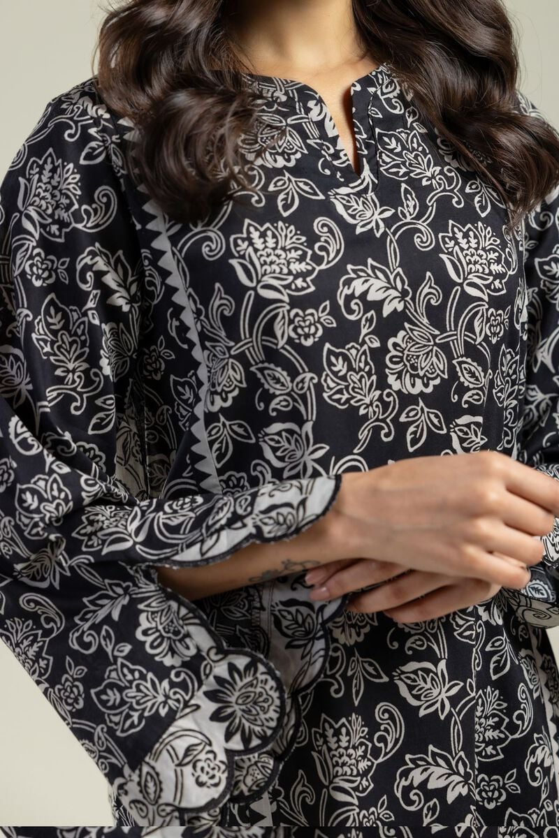 Printed | Cambric | Black Cambric Kurta | USD 30.00