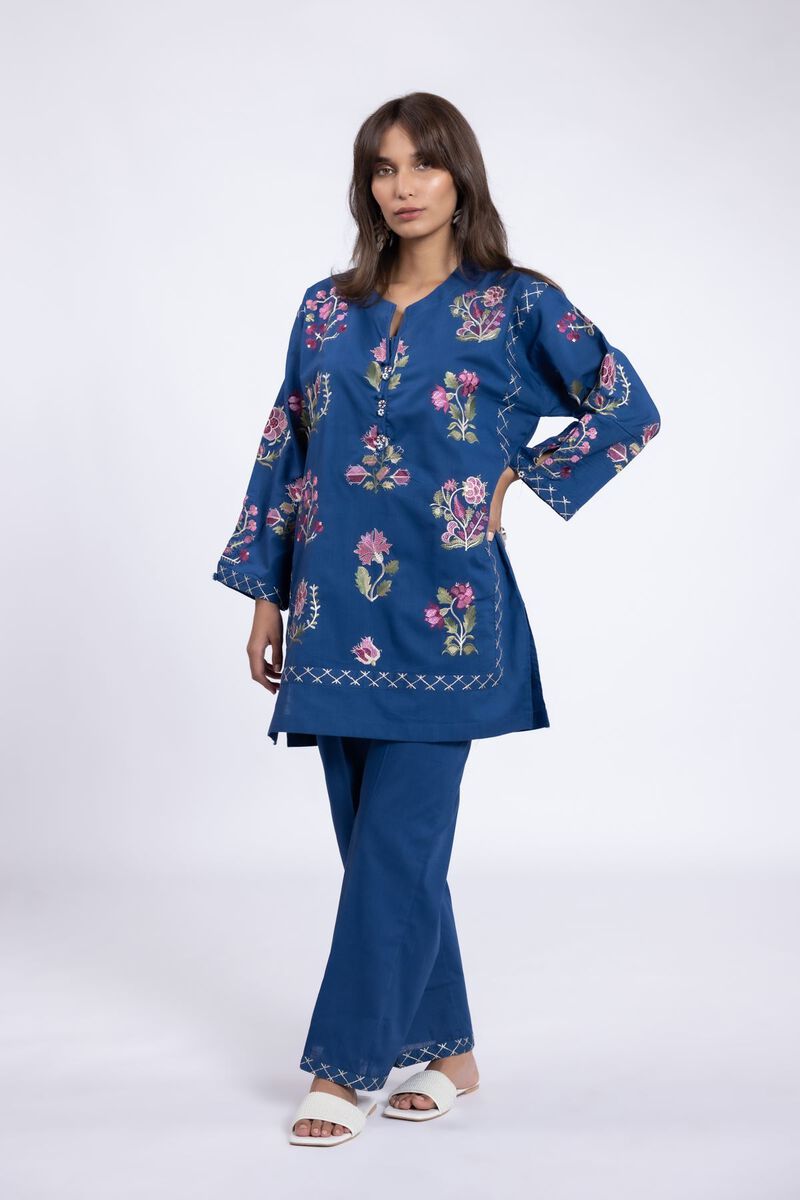 Embroidered | Crosshatch Poplin | Kurta | USD 17.50