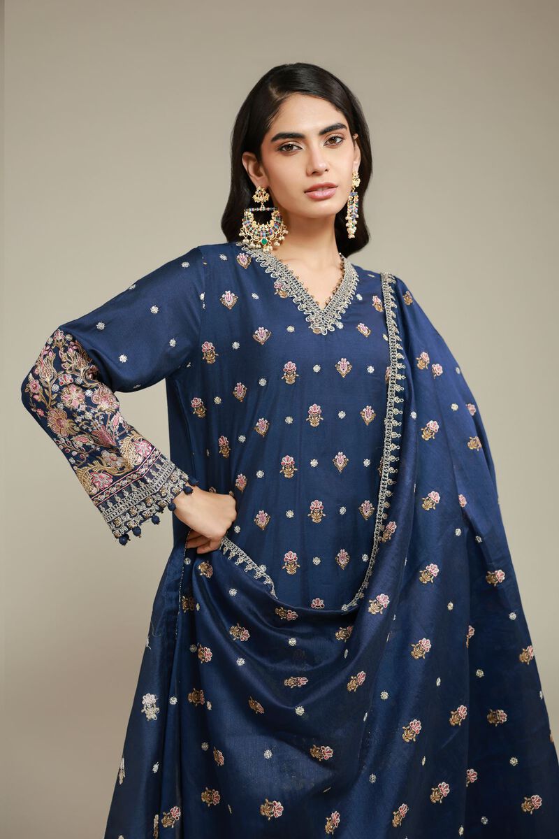 Embroidered | Raw Silk | 3 Piece Co-ord Set | USD 125.00