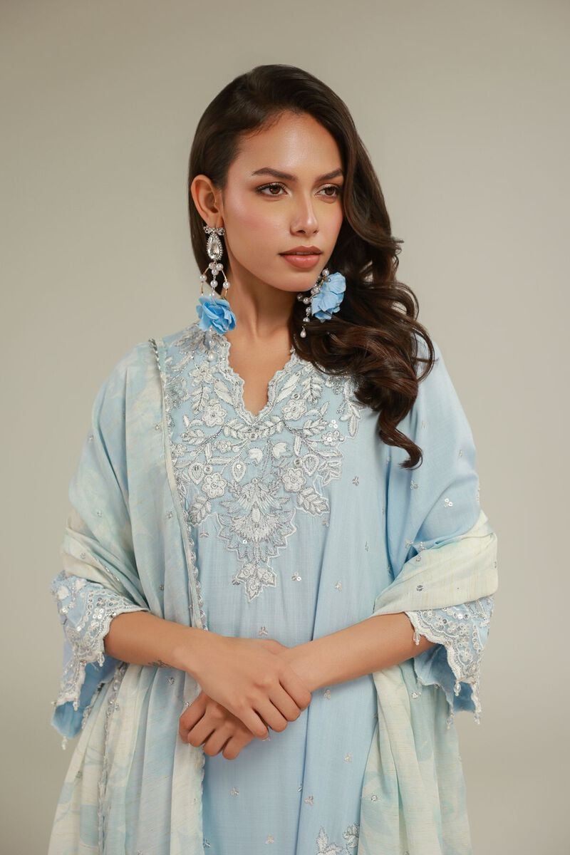 Embroidered | Raw Silk | Floral 3-piece Set | USD 155.00