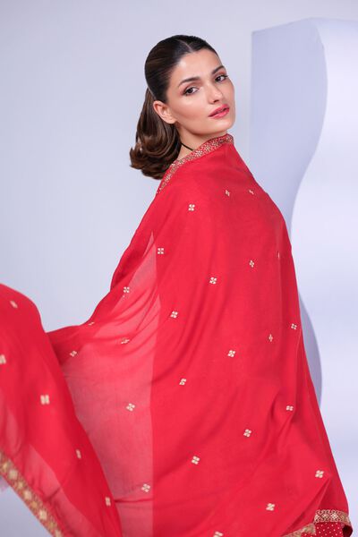Embroidered | Light Thai Silk | Dupatta | USD 28.00