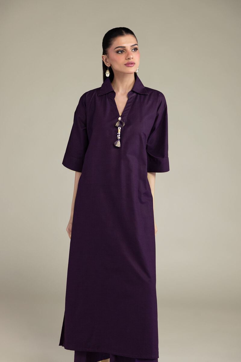 Dyed | Textured Cotton Viscose | Textured Cotton Kurta | USD 35.00