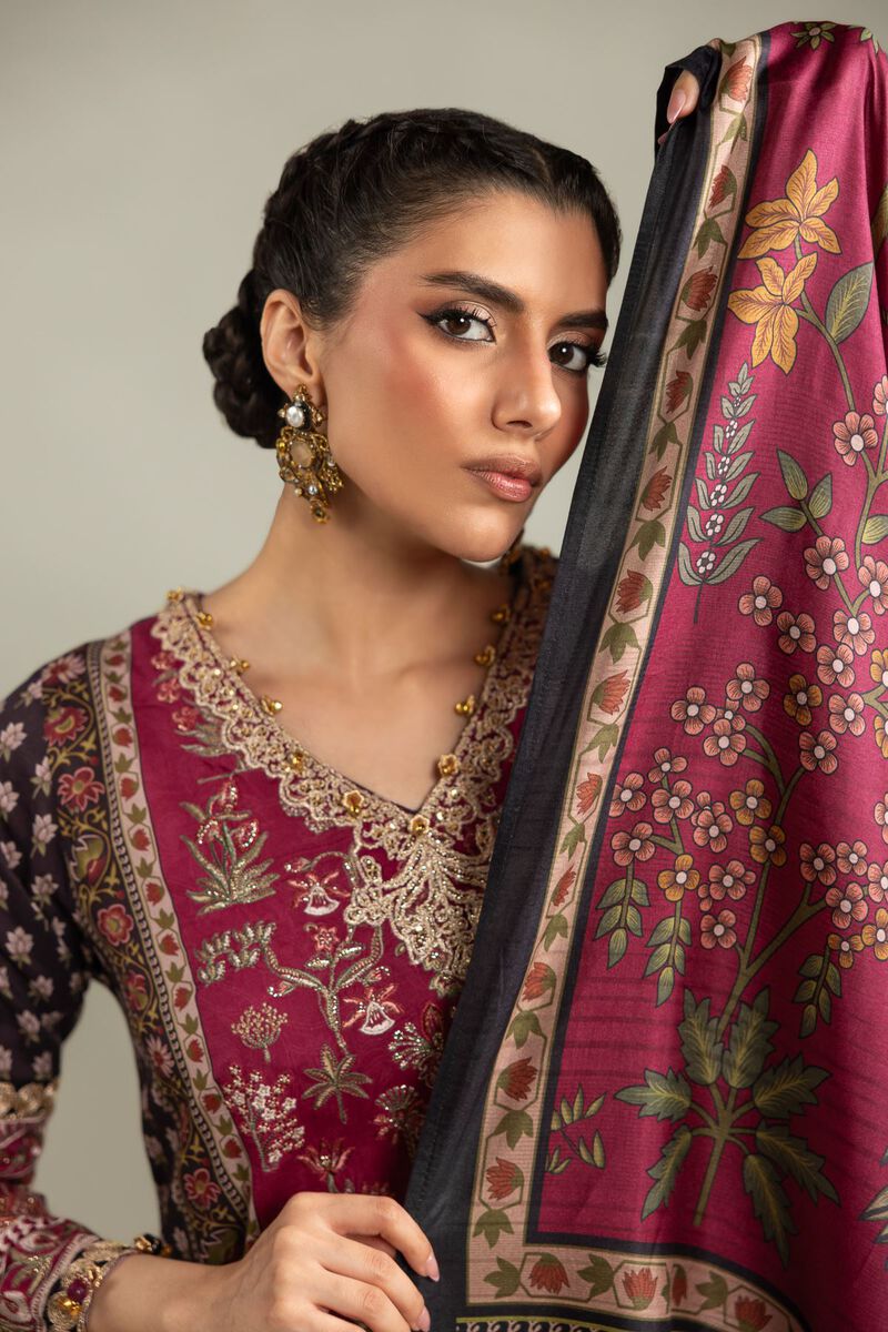 Embroidered | Raw Silk | 3-Piece Co-ord Set | USD 155.00