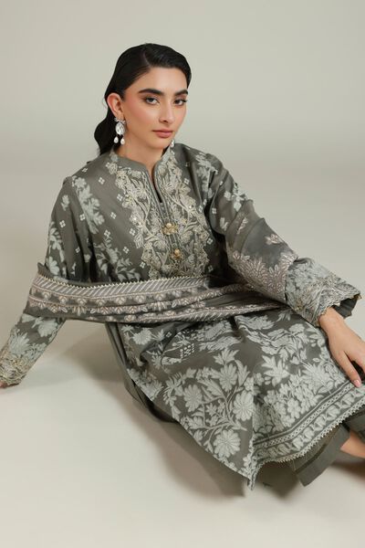 Embroidered | Cambric | Cambric Tailored Set | USD 85.00