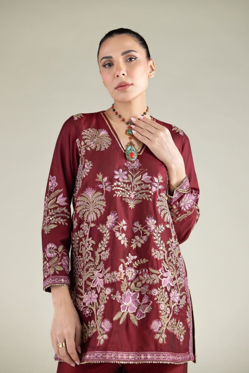 Embroidered | Raw Silk | Kurta | USD 65.00