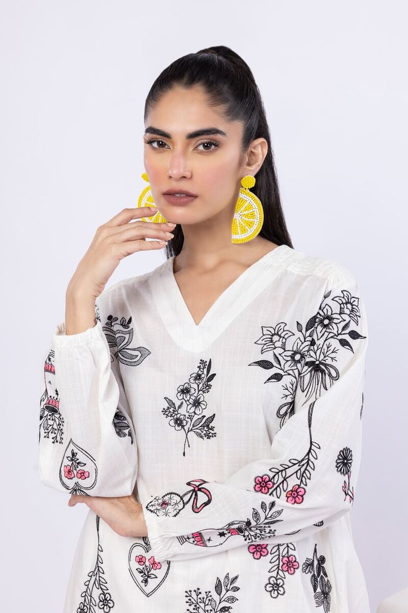 Embroidered | Crosshatch Poplin | Kurta | USD 15.00
