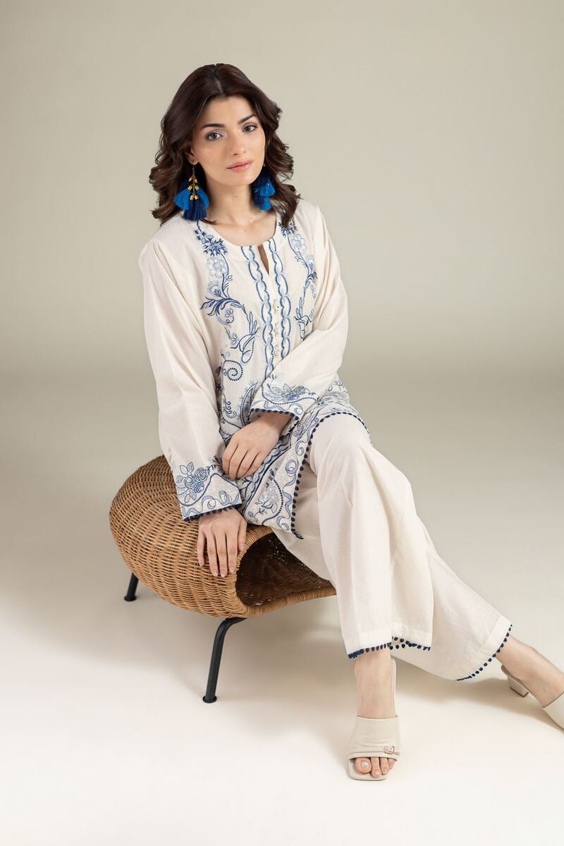 Embroidered | Cambric | Tailored 2 Piece | Top and Bottom | USD 65.00