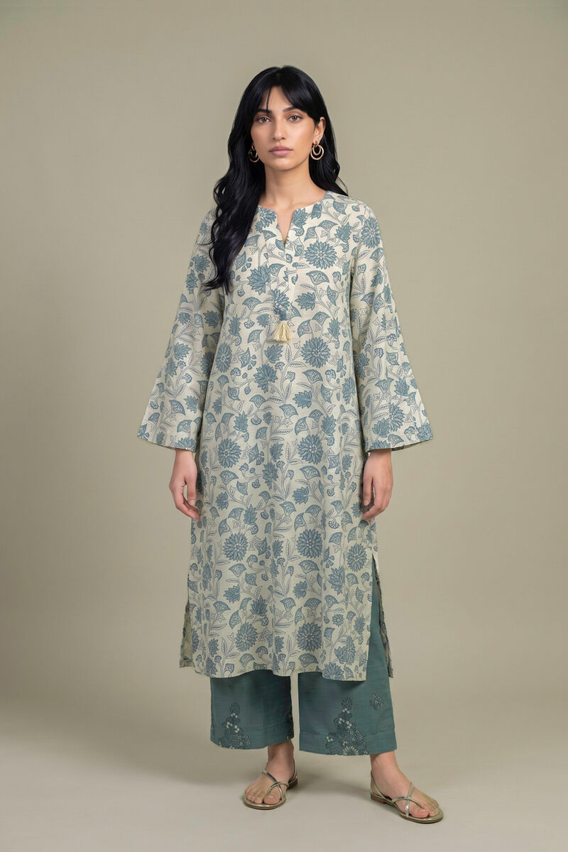Printed | Light Khaddar | Floral Printed Kurta | USD 45.00