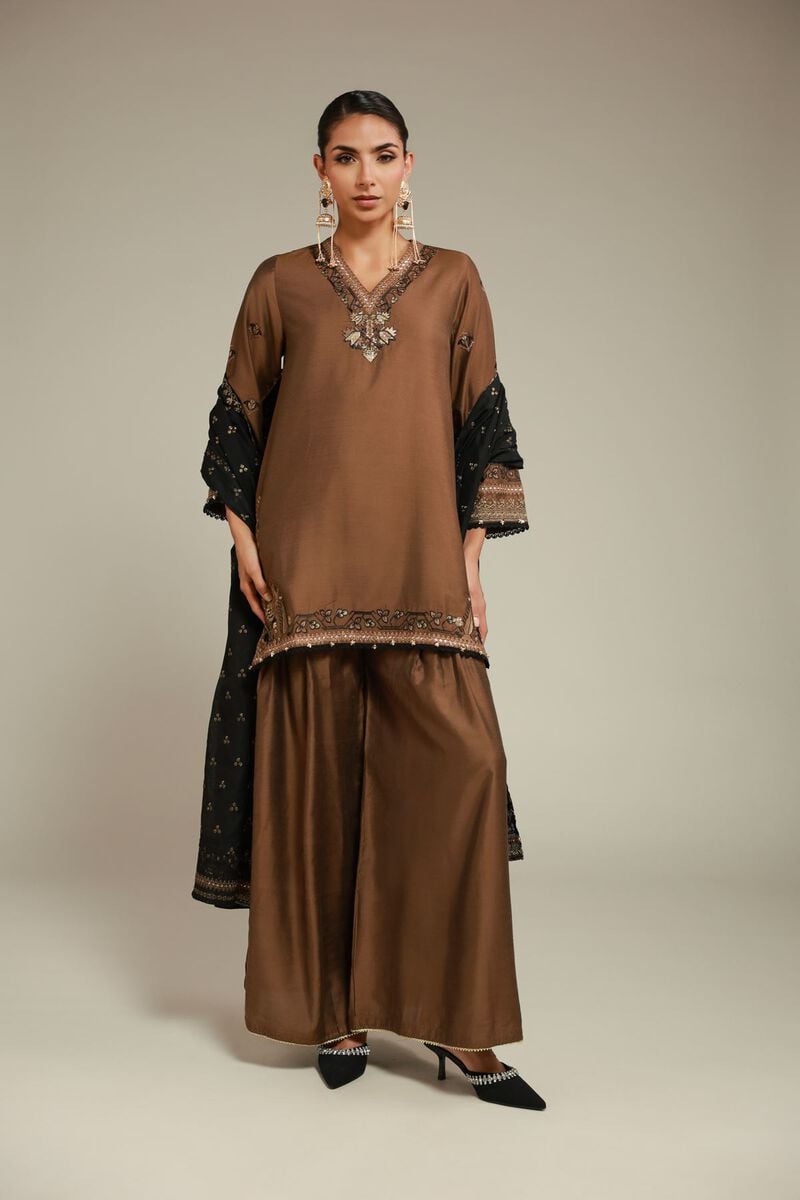 Embroidered | Raw Silk | 3 Piece Co-ord Set | USD 125.00