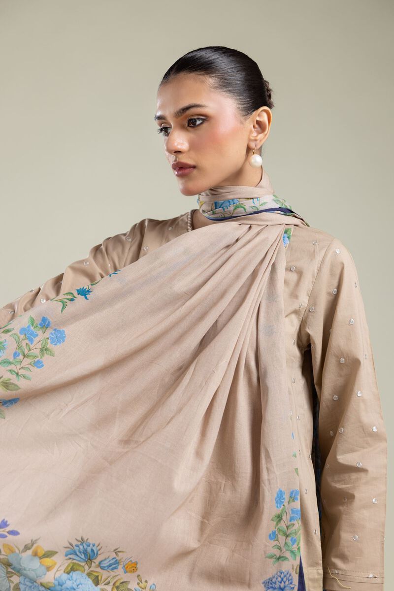 Embroidered | Lawn | Beige Lawn Dupatta | USD 25.00