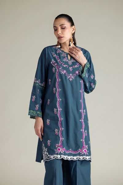 Embroidered | Cotton Dobby | Tailored 2-Piece Set | USD 70.00