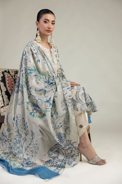 Embroidered | Polyester Silk | Floral Silk Dupatta | USD 30.00