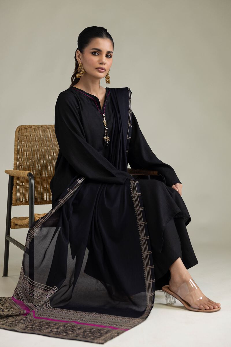 Dyed | Cotton Dobby | Black 3-Piece Tailored | USD 65.00