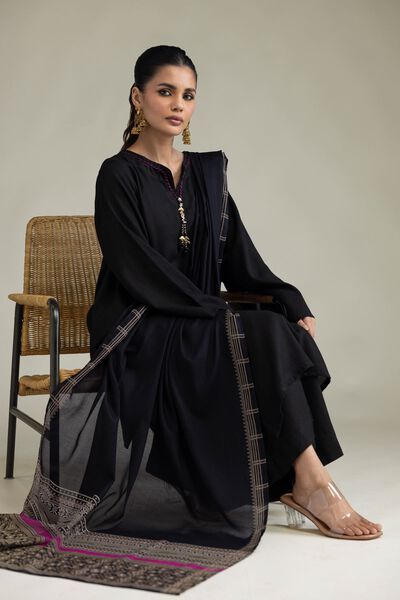 Dyed | Cotton Dobby | Black 3-Piece Tailored | USD 65.00