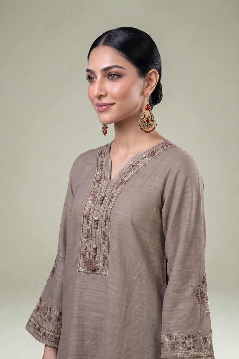 Embroidered | Light Khaddar | Longline Embroidered Kurta | USD 55.00