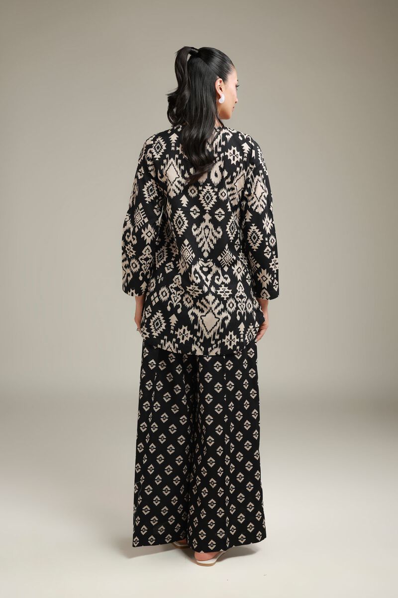 Embroidered | Cotton Dobby | Black V-Neck Kurta | USD 30.00