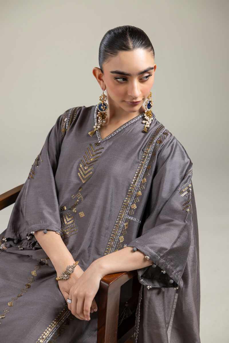 Cotton Net | Gray Cotton Dupatta | USD 35.00