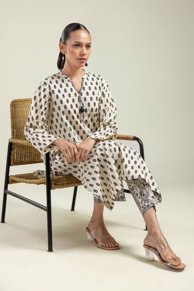 Printed | Cambric | Cambric V-Neck Kurta | USD 30.00