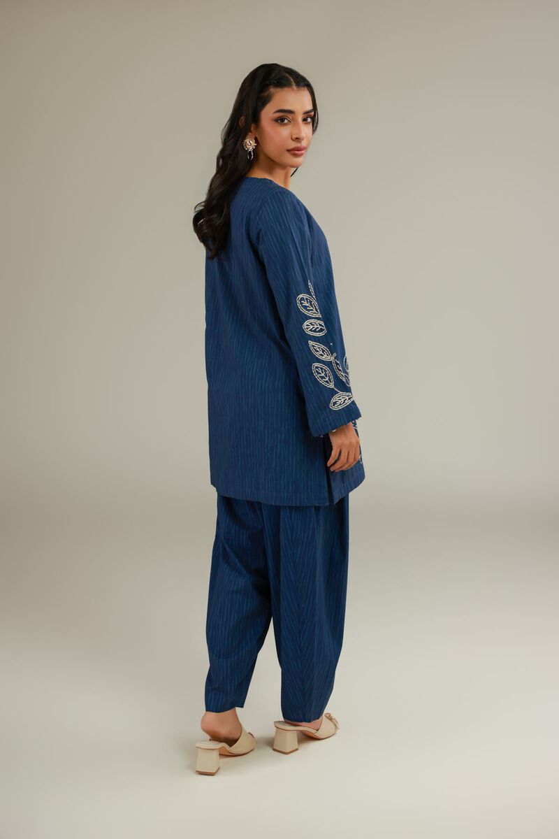 Embroidered | Cotton Dobby | Blue Cotton Kurta | USD 35.00