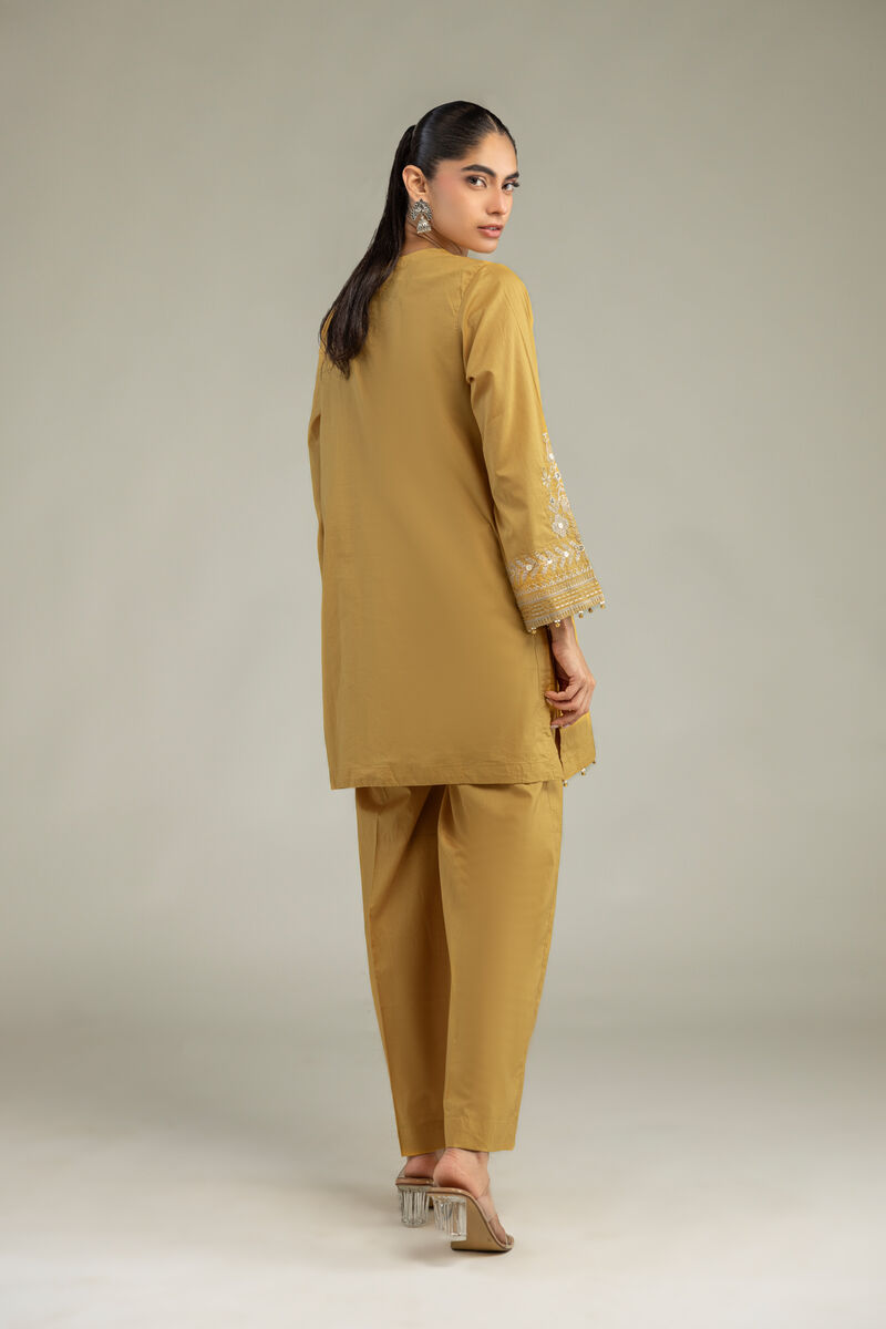 Embroidered | Cambric | Short Mustard Kurta | USD 40.00