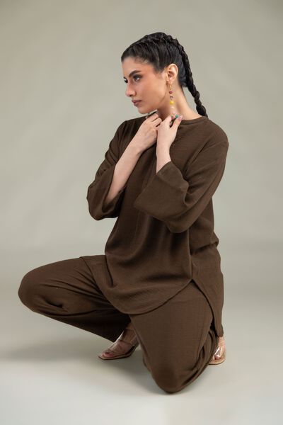 Dyed | Crepe Georgette | Solid V-Neck Tunic | USD 40.00