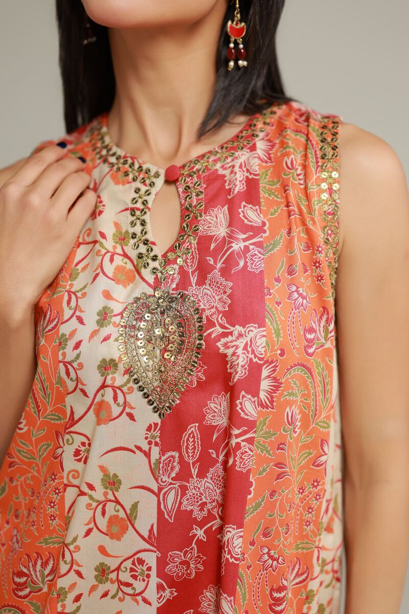 Embroidered | Cambric | Sleeveless Cambric Kurta | USD 30.00