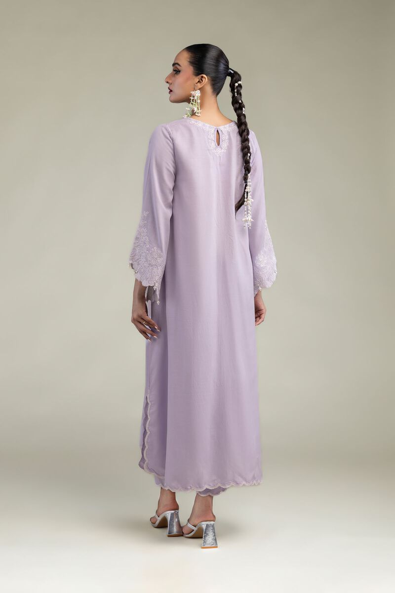 Embroidered | Raw Silk | Lavender Silk Kurta | USD 75.00