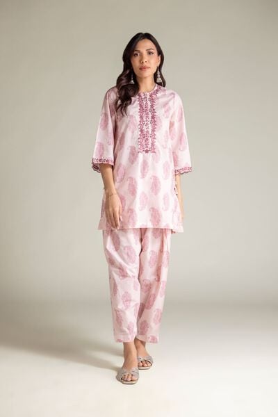 Embroidered | Cambric | Paisley Pink Shalwar | USD 30.00