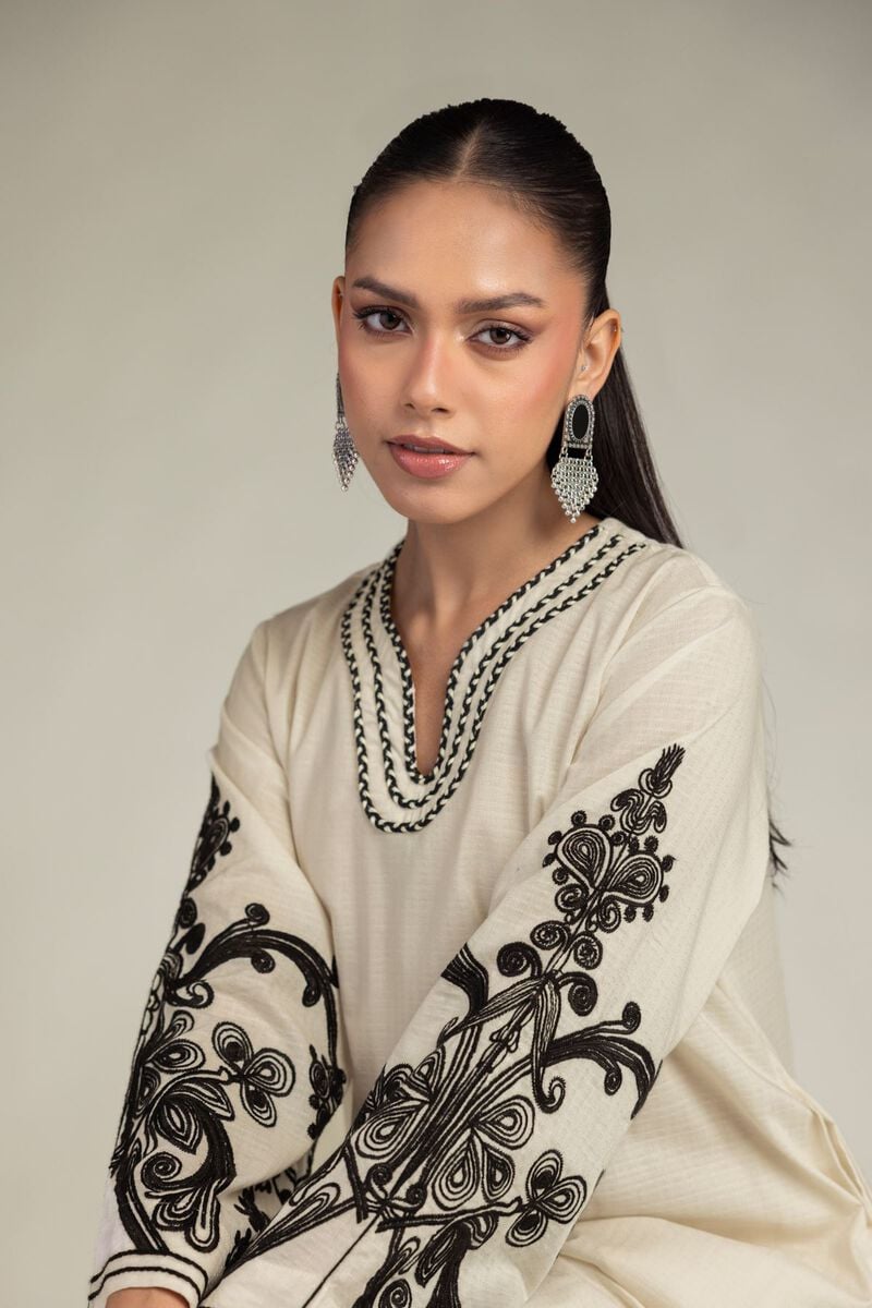 Embroidered | Cotton Dobby | Floral Cotton Kurta | USD 40.00