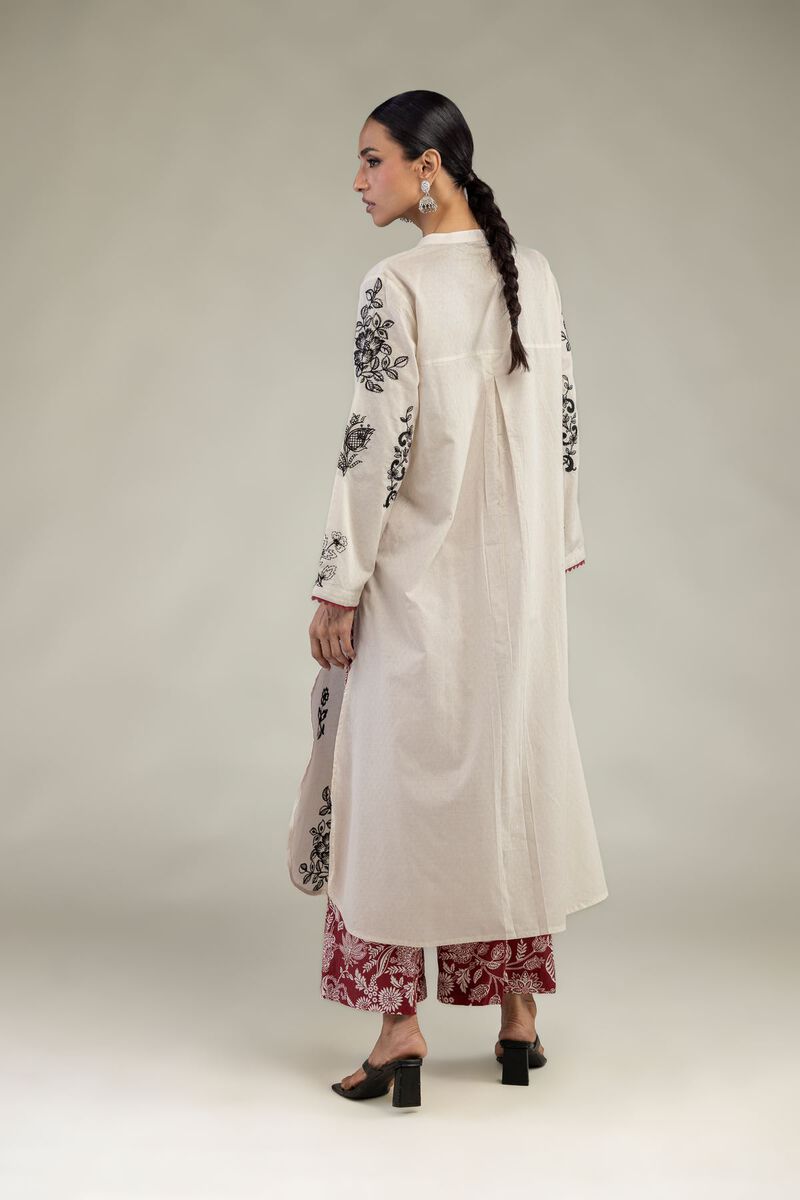 Embroidered | Cotton Dobby | Floral Longline Kurta | USD 55.00