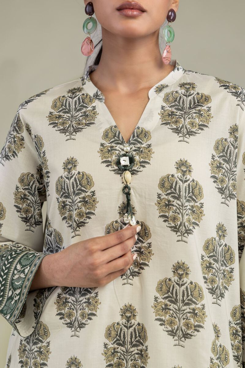 Printed | Cambric | Floral V-Neck Kurta | USD 35.00
