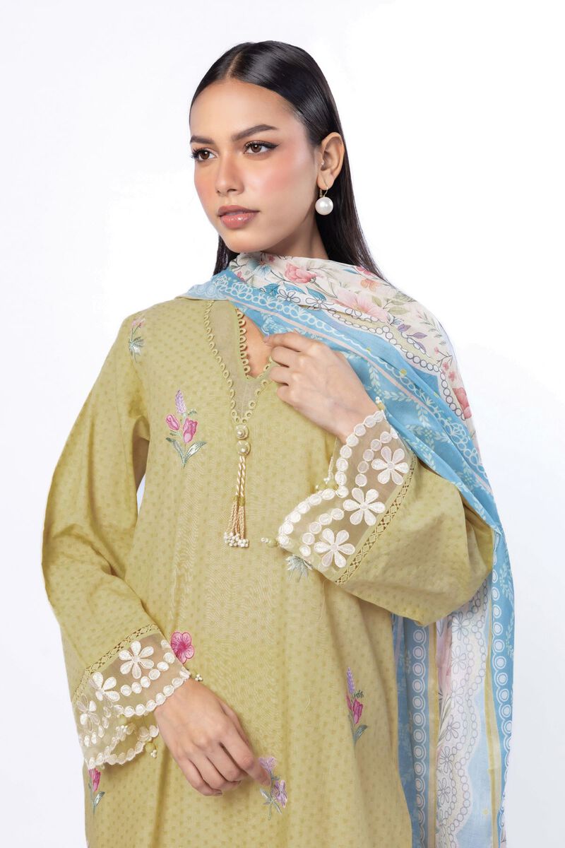 Embroidered | Cotton Dobby | Tailored 3 Piece | USD 75.00