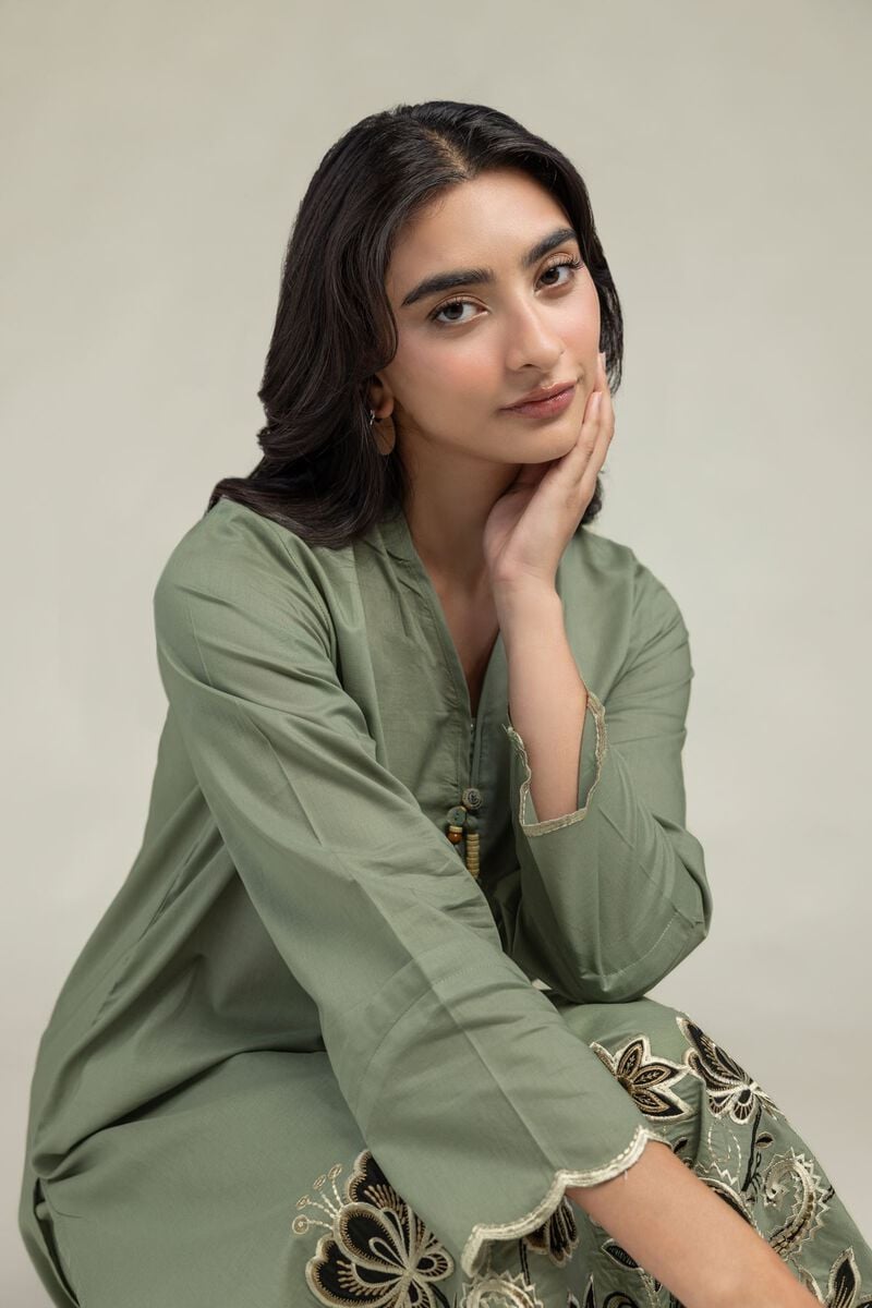 Cambric | Long V-Neck Kurta | USD 55.00