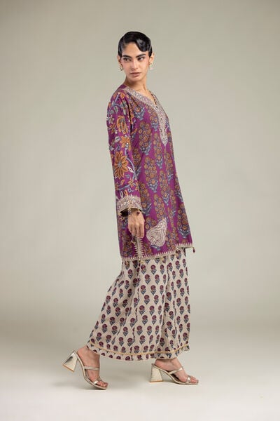 Embroidered | Raw Silk | Paisley E Pants | USD 30.00