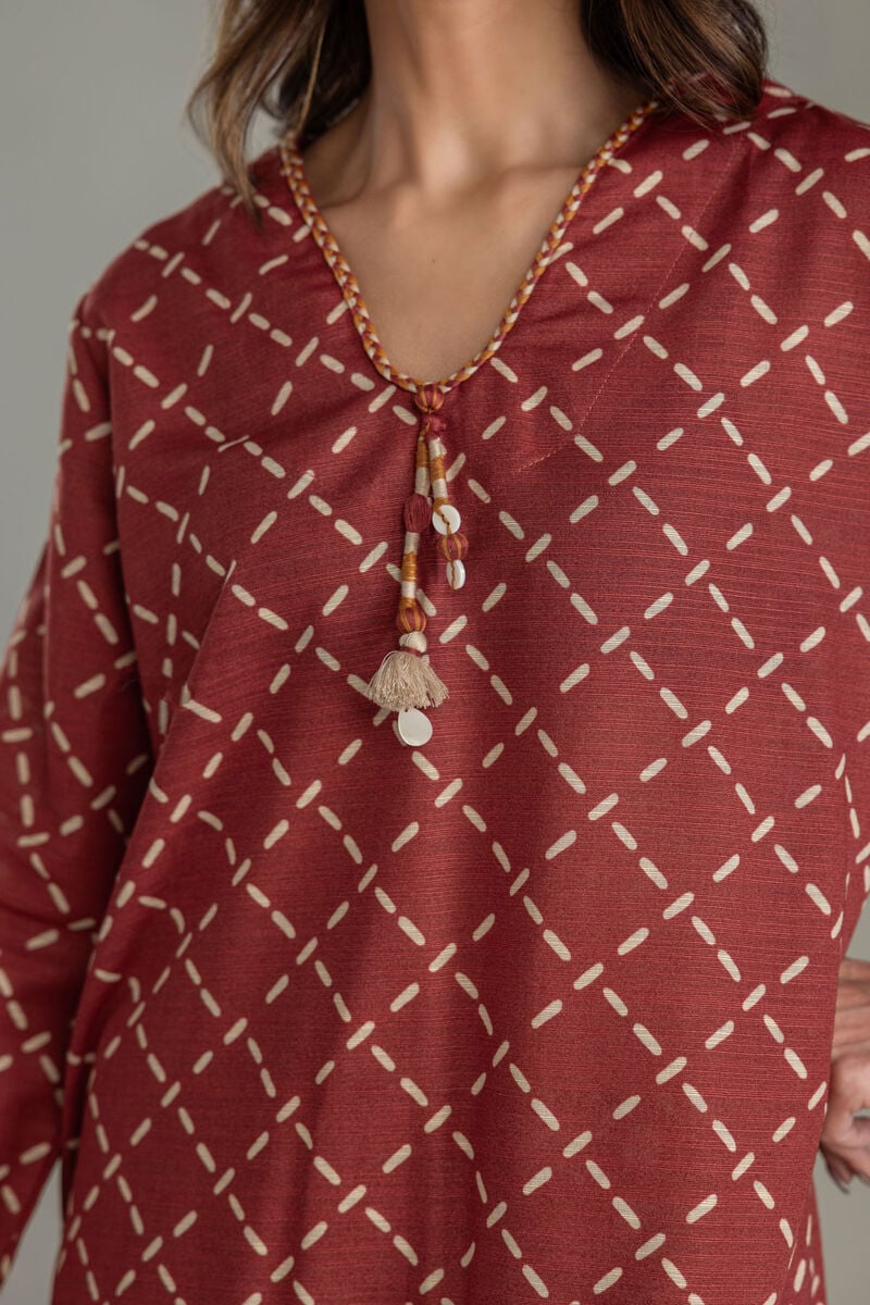 Printed | Light Khaddar | Longline Khaddar Kurta | USD 35.00