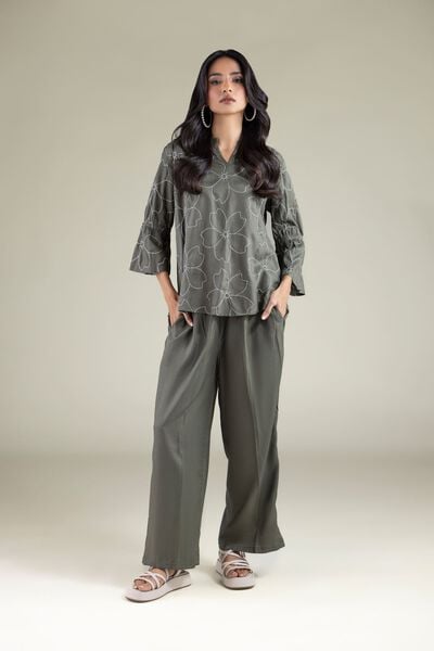 Embroidered | Viscose | Trousers | USD 25.00