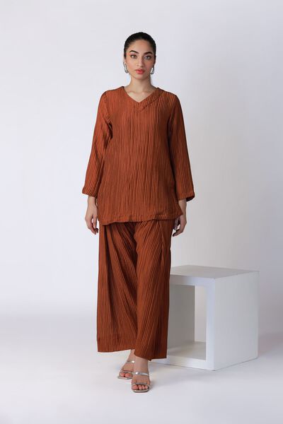 Dyed | Ripple Crinkle | Kurta | USD 25.00