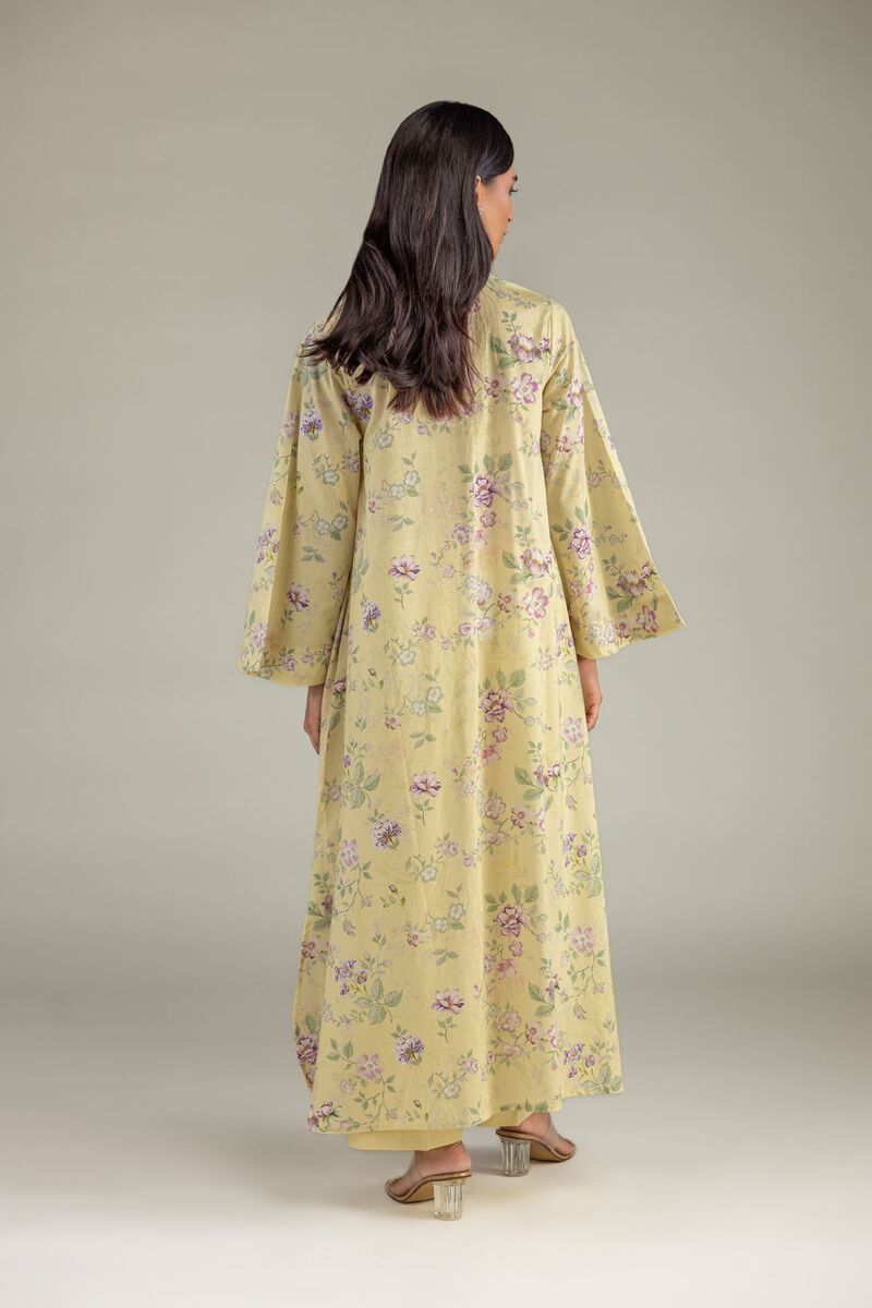 Printed | Cambric | Yellow V-Neck Kurta | USD 35.00