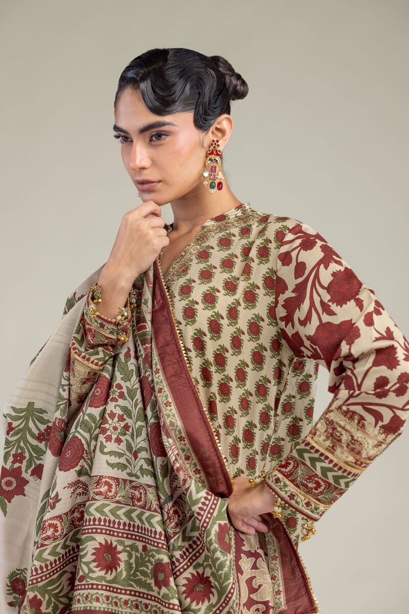 Embroidered | Polyester Silk | Floral Silk Dupatta | USD 30.00