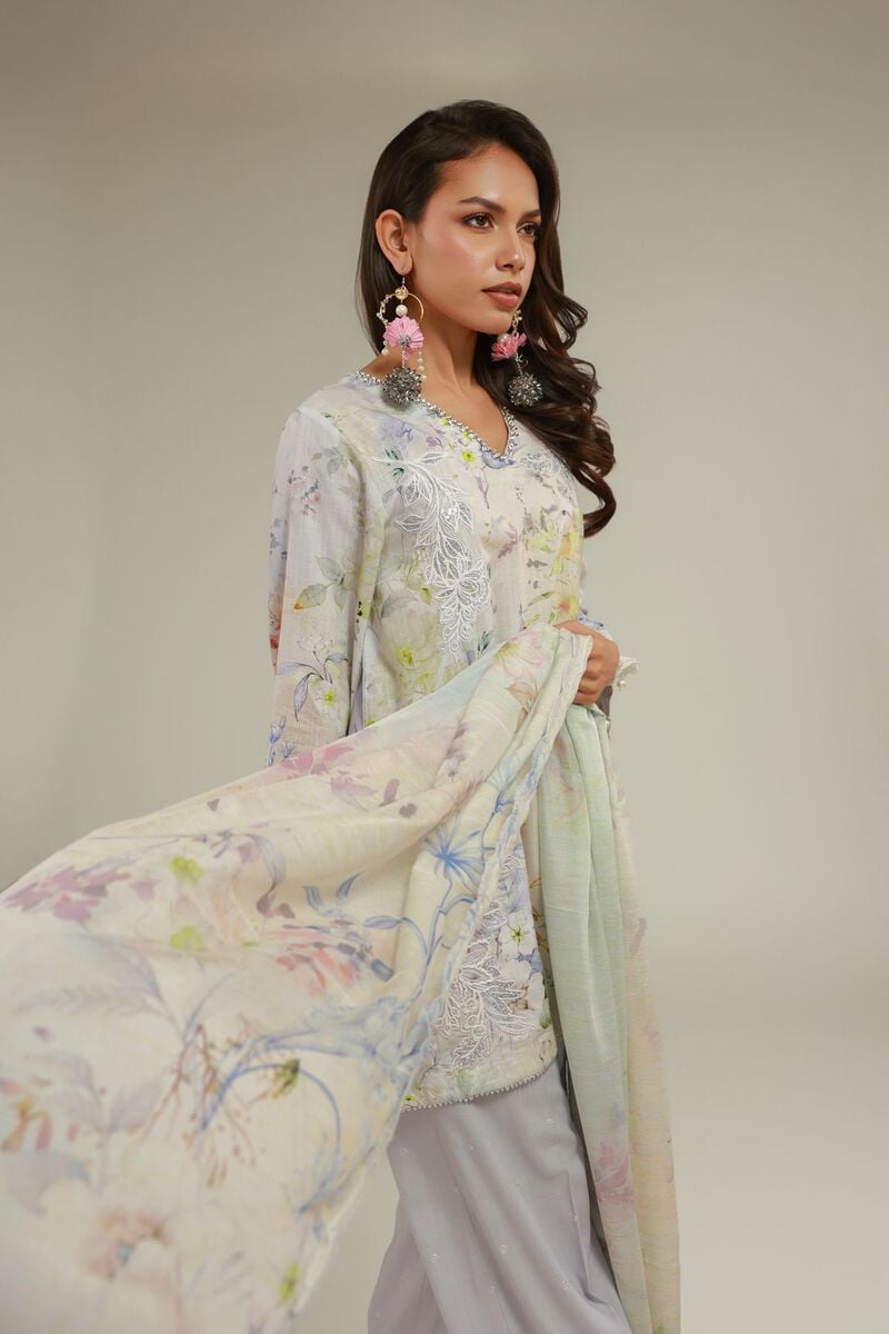 Embroidered | Raw Silk | Floral 3-Piece Set | USD 155.00